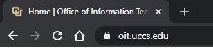 Screenshot of search bar with oit.uccs.edu entered