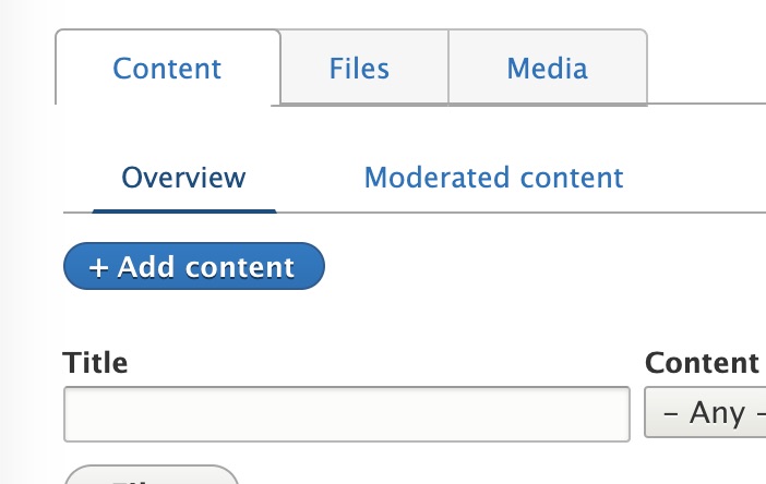 Drupal Add Content button