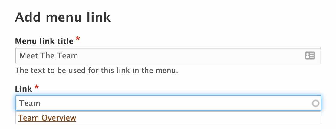 how to name a menu navigation item