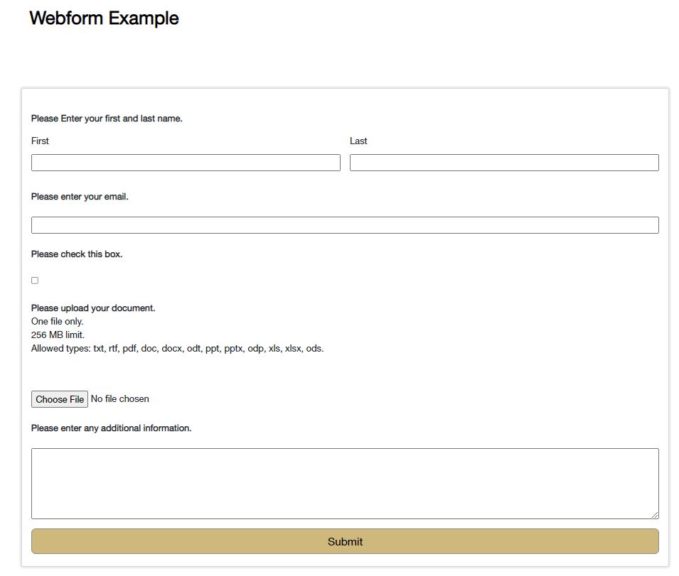 Webform Example Screenshot