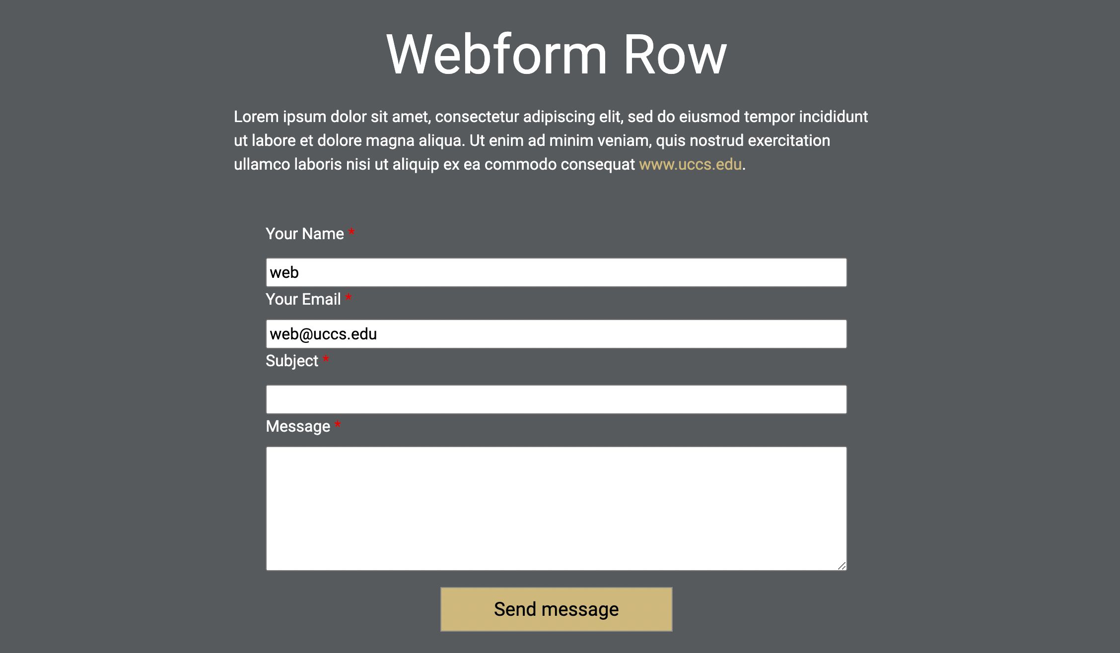 Landing Page - Webform