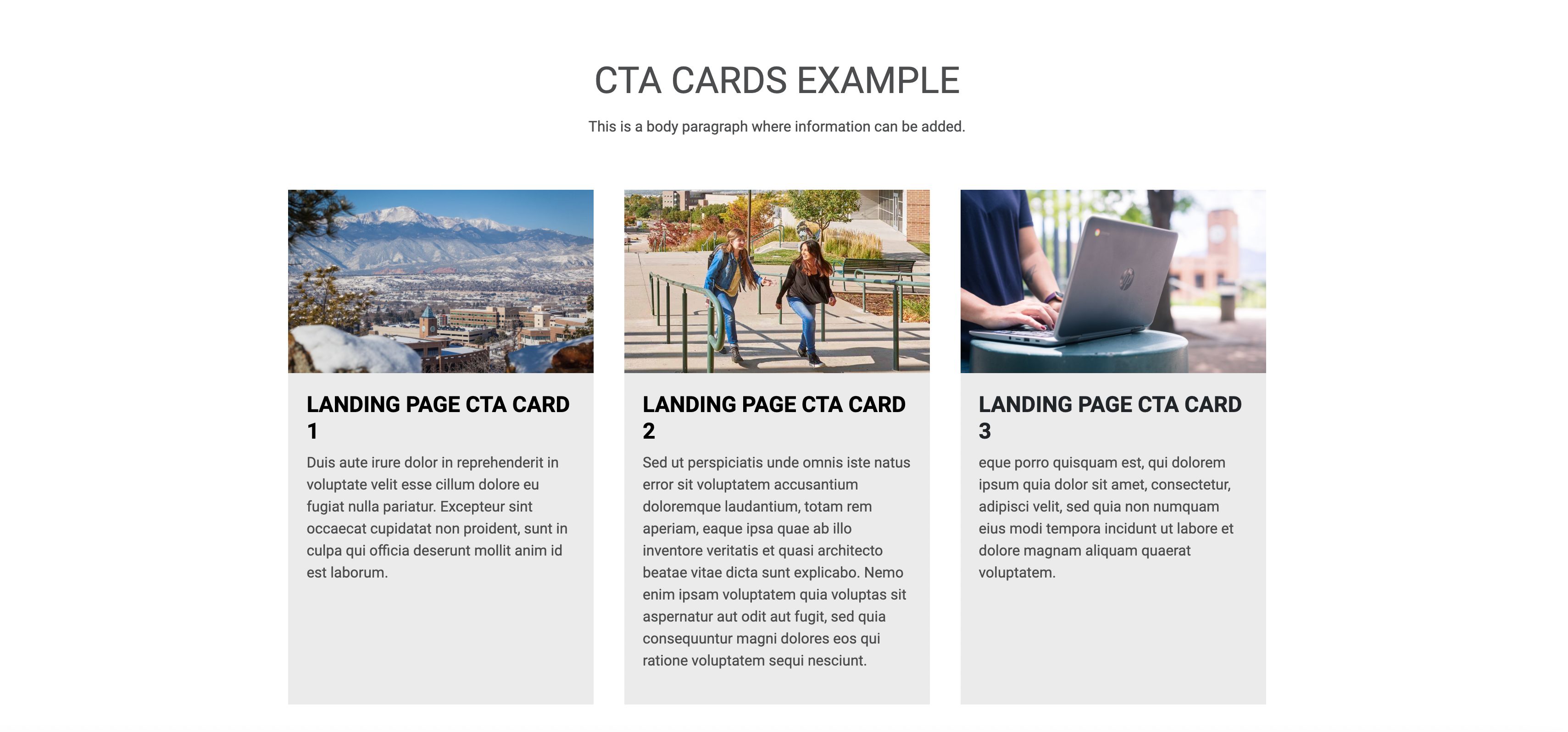 Landing Page - CTA Cards Example