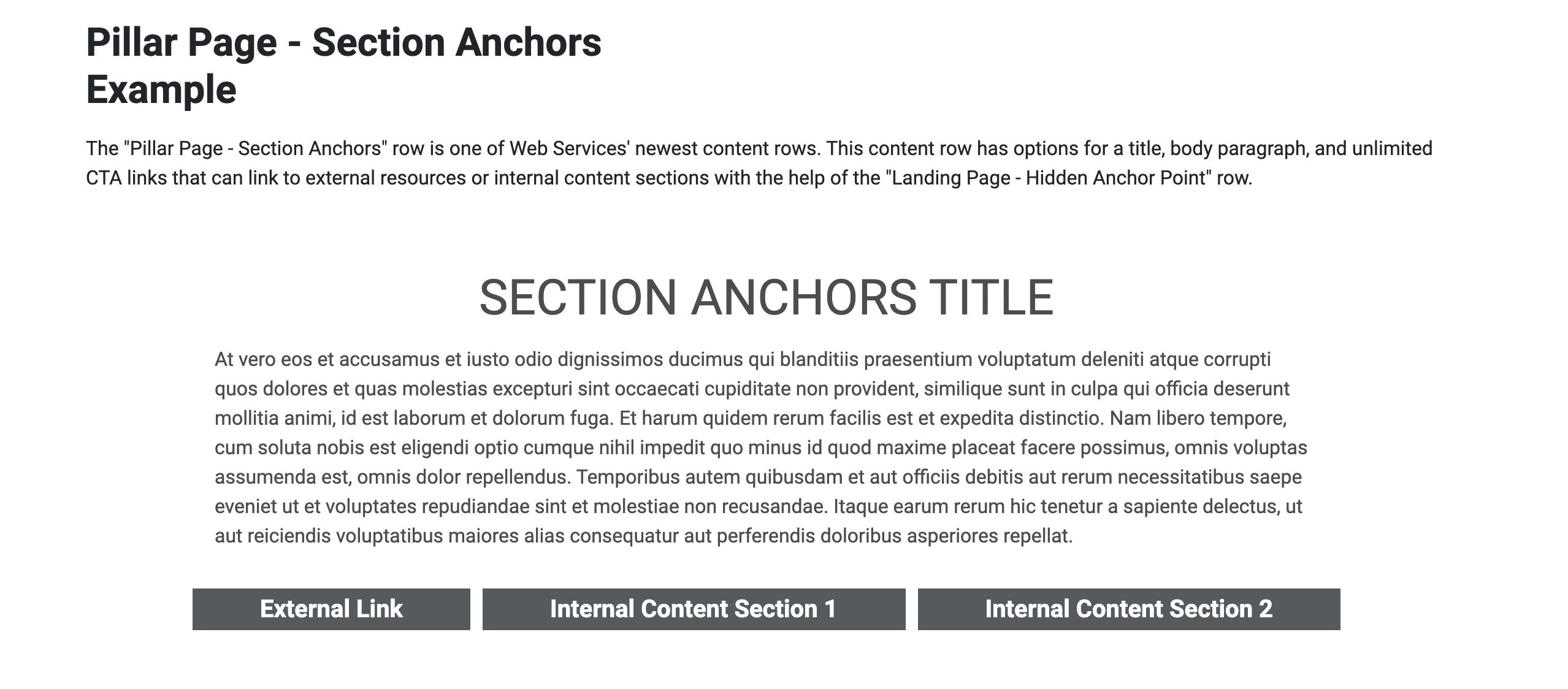 Pillar Page - Section Anchors